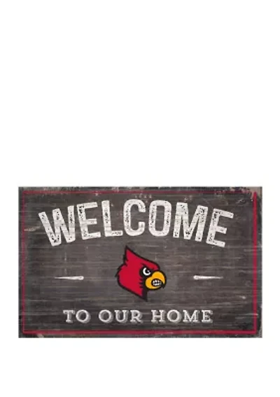 NCAA Louisville Cardinals 11 in x 19 in Welcome To Our Home Sign