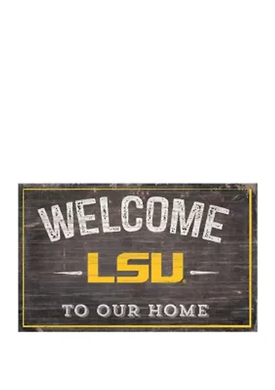 NCAA LSU Tigers 11 in x 19 in Welcome To Our Home Sign
