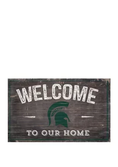 NCAA Michigan State Spartans 11 in x 19 in Welcome To Our Home Sign