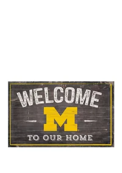 NCAA University of Michigan Wolverines 11 in x 19 in Welcome To Our Home Sign
