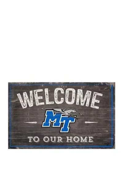 NCAA Middle Tennessee State Blue Raiders 11 in x 19 in Welcome To Our Home Sign