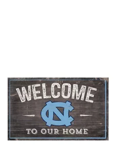 NCAA University of North Carolina Tar Heels 11 in x 19 in Welcome To Our Home Sign