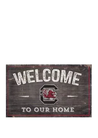 NCAA University of South Carolina Gamecocks 11 in x 19 in Welcome to Our Home Sign