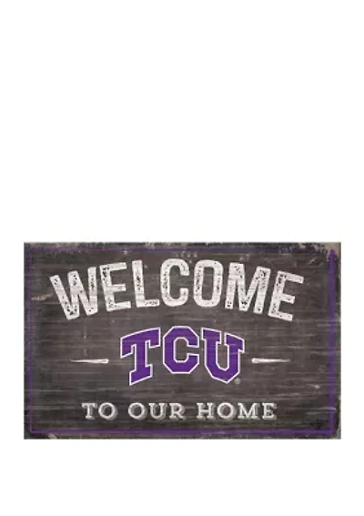 NCAA Texas Christian University Horned Frogs 11 in x 19 in Welcome to Our Home Sign