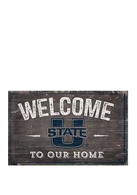 NCAA Utah State Aggies 11 in x 19 in Welcome to Our Home Sign