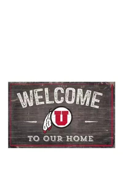 NCAA University of Utah Utes 11 in x 19 in Welcome to Our Home Sign