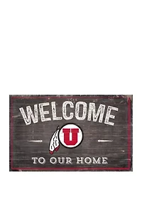 NCAA University of Utah Utes 11 in x 19 in Welcome to Our Home Sign