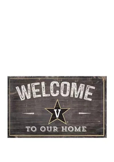 NCAA Vanderbilt University Commodores 11 in x 19 in Welcome to Our Home Sign