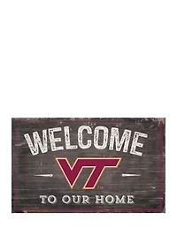 NCAA Virginia Tech University Hokies 11 in x 19 in Welcome to Our Home Sign