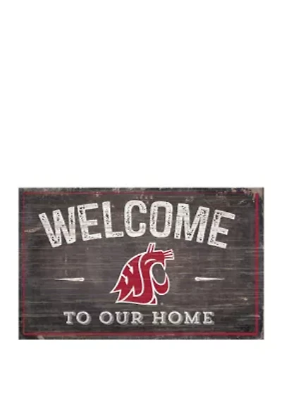 NCAA Washington State University Cougars 11 in x 19 in Welcome to Our Home Sign