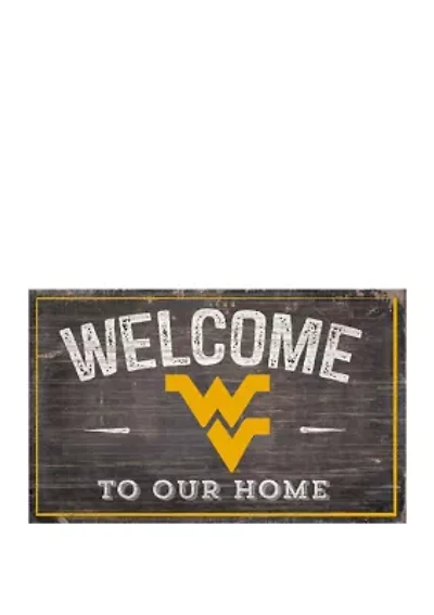 NCAA University of West Virginia Mountaineers 11 in x 19 in Welcome to Our Home Sign