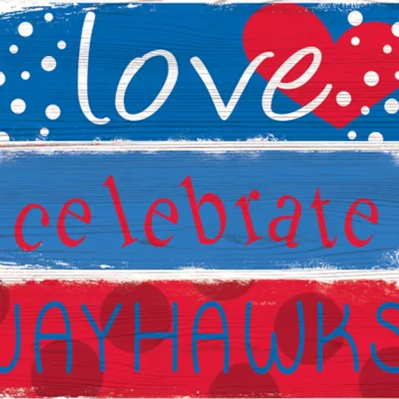 NCAA University of Kansas Jayhawks 24 Inch Celebrations Stack Sign