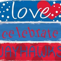 NCAA University of Kansas Jayhawks 24 Inch Celebrations Stack Sign