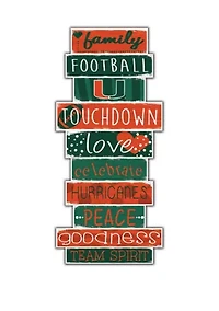 NCAA University of Miami Hurricanes Celebrations Stack 24 Inch Sign