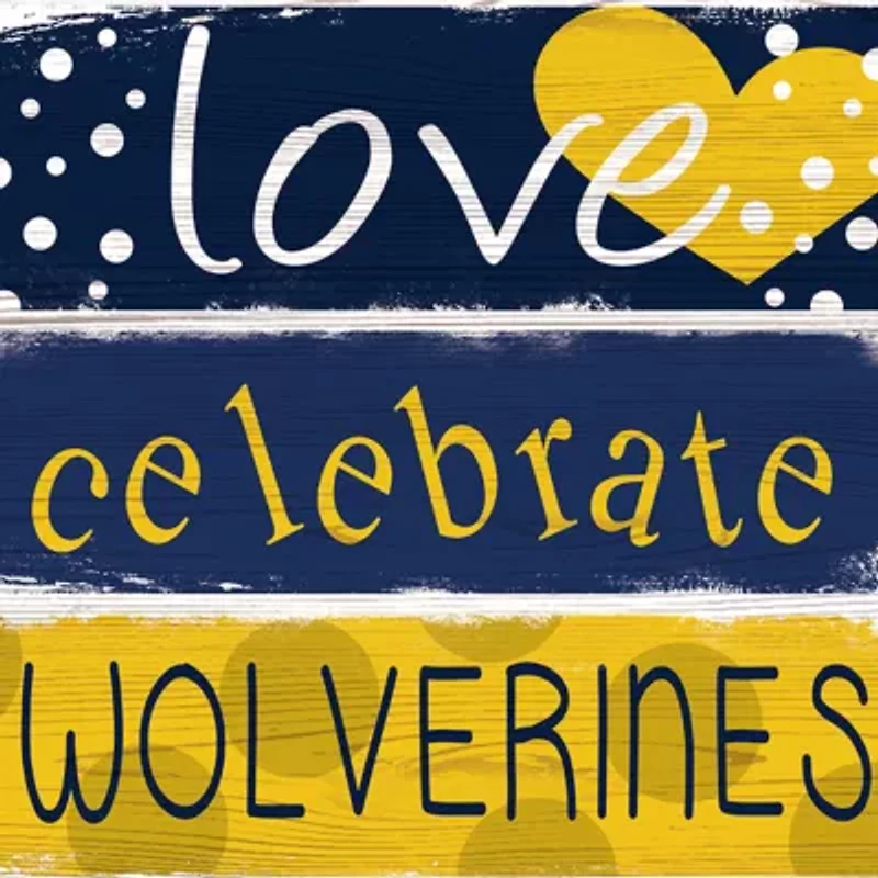NCAA University of Michigan Wolverines Celebrations Stack 24 Inch Sign