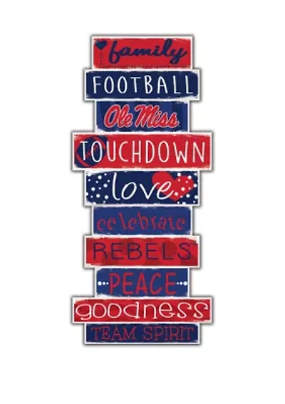 NCAA Ole Miss Rebels Celebrations Stack 24 Inch Sign