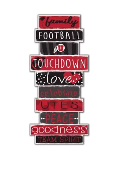 NCAA Utah Utes Celebrations Stack 24 Inch Sign