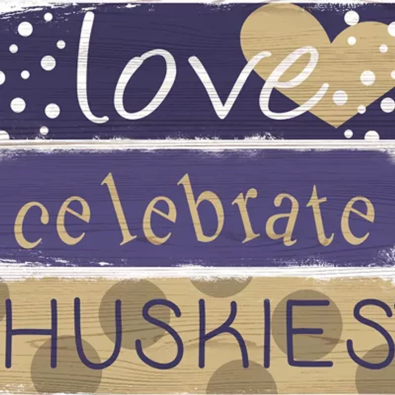 NCAA Washington Huskies Celebrations Stack 24 Inch Sign