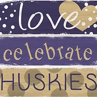 NCAA Washington Huskies Celebrations Stack 24 Inch Sign