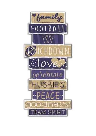 NCAA Washington Huskies Celebrations Stack 24 Inch Sign