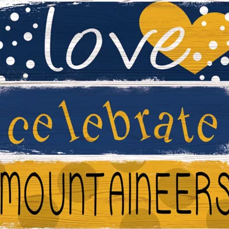 NCAA West Virginia University Mountaineers Celebrations Stack 24 Inch Sign