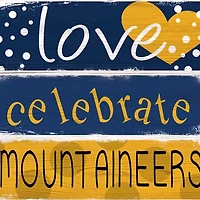 NCAA West Virginia University Mountaineers Celebrations Stack 24 Inch Sign