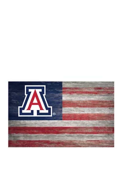 NCAA Arizona Wildcats 11 in x 19 in Distressed Flag 