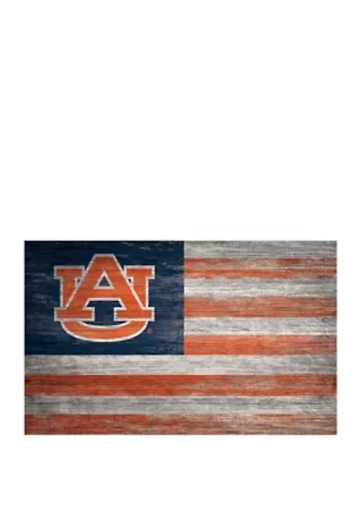 NCAA Auburn University Tigers 11 in x 19 in Distressed Flag