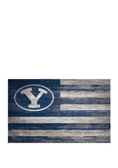 NCAA BYU Cougars 11 in x 19 in Distressed Flag