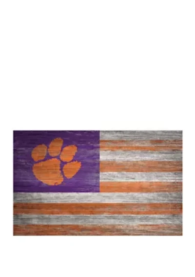 NCAA Clemson University Tigers 11 in x 19 in Distressed Flag