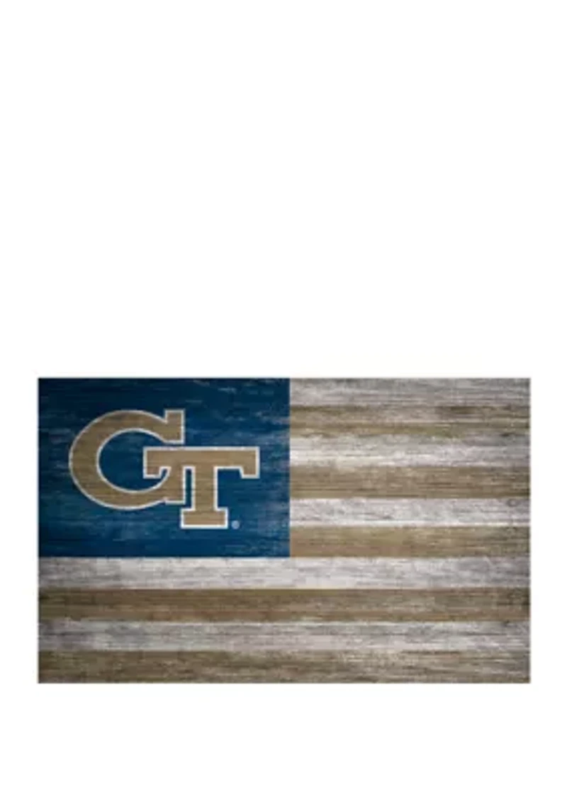 NCAA Georgia Tech Yellow Jackets 11 in x 19 in Distressed Flag