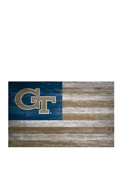 NCAA Georgia Tech Yellow Jackets 11 in x 19 in Distressed Flag