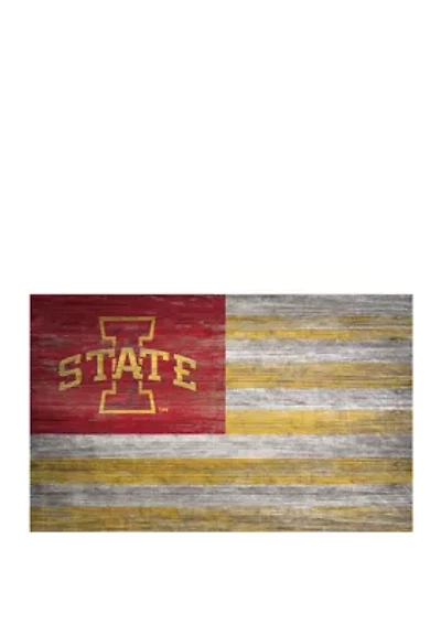 NCAA Iowa State Cyclones 11 in x 19 in Distressed Flag 