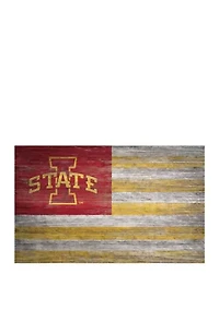 NCAA Iowa State Cyclones 11 in x 19 in Distressed Flag 