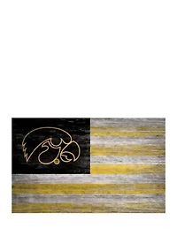 NCAA Iowa Hawkeyes 11 in x 19 in Distressed Flag 
