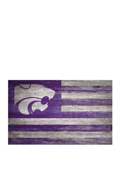 NCAA Kansas State Wildcats 11 in x 19 in Distressed Flag 