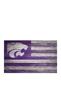 NCAA Kansas State Wildcats 11 in x 19 in Distressed Flag 