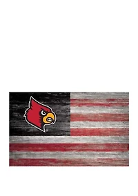 NCAA Louisville Cardinals 11 in x 19 in Distressed Flag 
