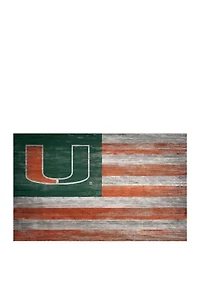 NCAA University of Miami Hurricanes 11 in x 19 in  Distressed Flag 