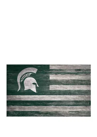 NCAA Michigan State Spartans 11 in x 19 in Distressed Flag