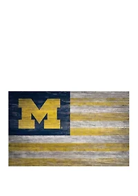  NCAA Michigan Wolverines 11 in x 19 in Distressed Flag 