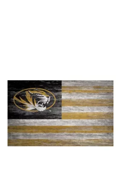 NCAA Missouri Tigers 11 in x 19 in Distressed Flag 