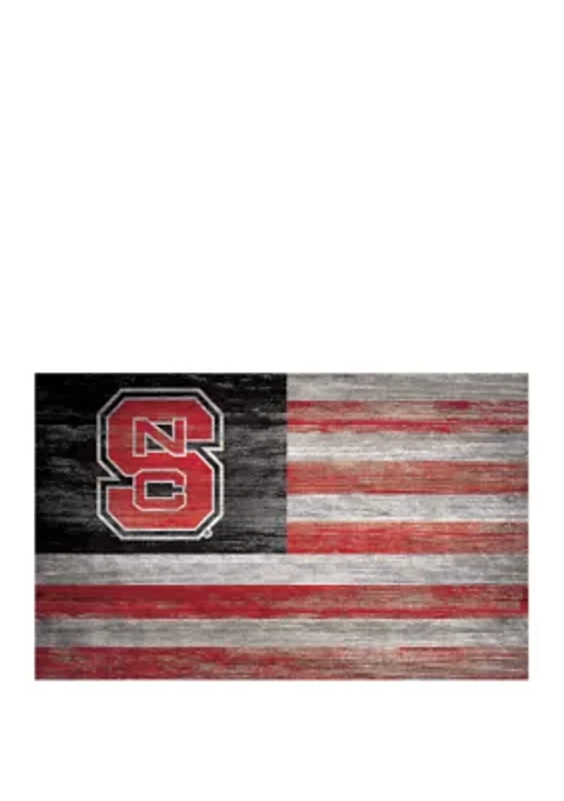 NCAA NC State Wolfpack 11 in x 19 in Distressed Flag 