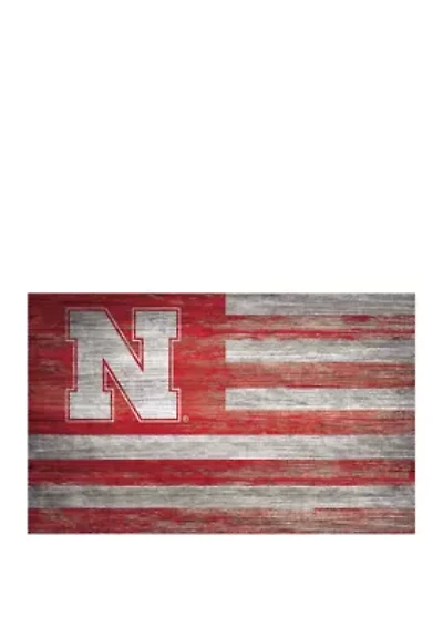 NCAA Nebraska Cornhuskers 11 in x 19 in Distressed Flag