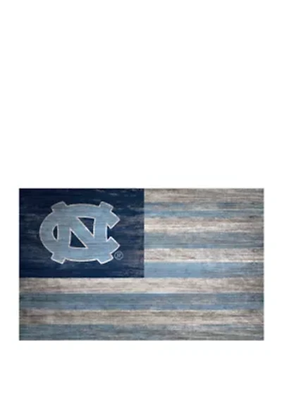 NCAA University of North Carolina Tarheels 11 in x 19 in  Distressed Flag 