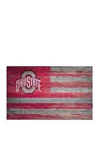  NCAA Ohio State Buckeyes 11 in x 19 in Distressed Flag Sign