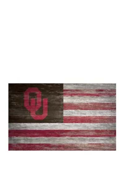 NCAA University of Oklahoma Sooners 11 in x 19 in Distressed Flag