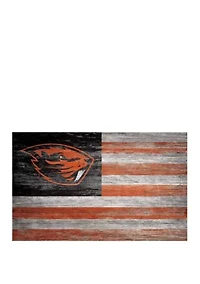  NCAA Oregon State Beavers 11 in x 19 in Distressed Flag Sign 