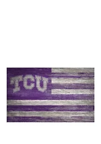 NCAA TCU Horned Frogs  11 in x 19 in Distressed Flag 