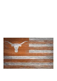 NCAA Texas Longhorns 11 in x 19 in Distressed Flag Sign